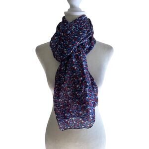 Taille Unique 100% Silk Scarf Blue Marine Soft-Touch Classic Rectangle Luxe